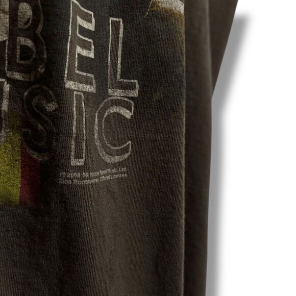 Zion Rootswear Men's Bob Marley Rebel Music Brown Graphic T Shirt XL 23x29.5 - Picture 4 of 5